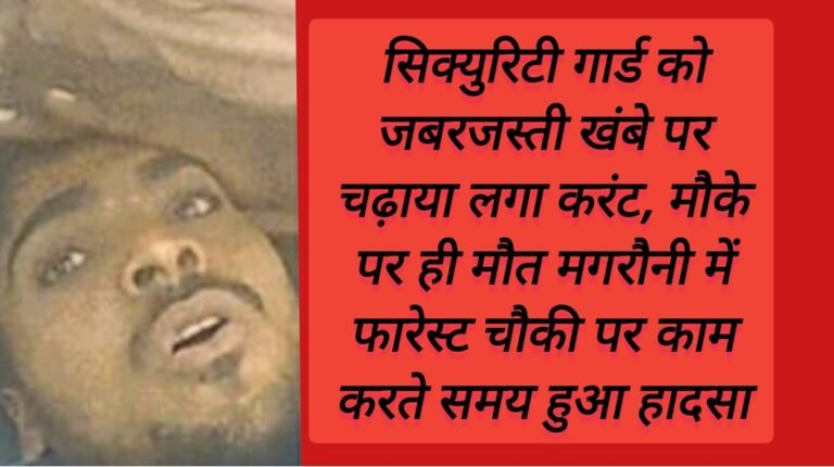 सिक्युरिटी गार्ड को जबरजस्ती खंबे पर चढ़ाया लगा करंट, मौके पर ही मौत मगरौनी में फारेस्ट चौकी पर काम करते समय हुआ हादसा