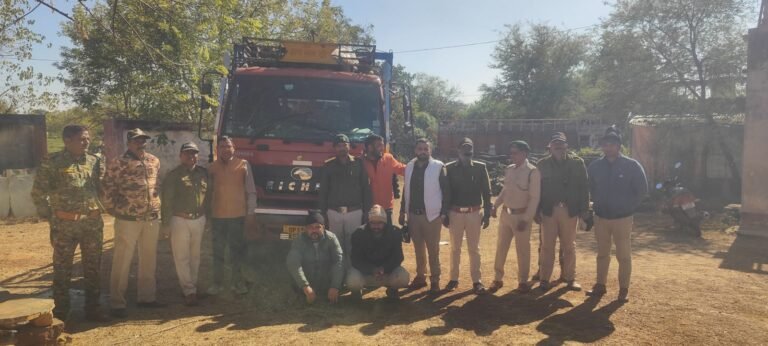 अंतर्राज्यीय खैर की लकड़ी व्यापार के संगठित गिरोह के विरुद्ध वनविभाग की कार्यवाही,ट्रक में भरकर ले जा थे लकड़ी   
