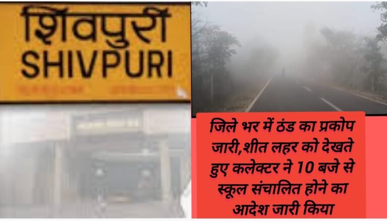 जिले भर में ठंड का प्रकोप जारी,शीत लहर को देखते हुए कलेक्टर ने 10 बजे से स्कूल संचालित होने का आदेश जारी किया